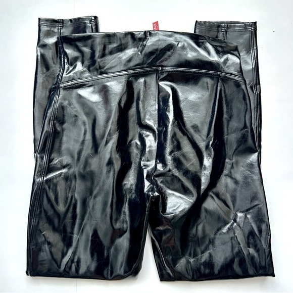 Spanx Black High Rise Faux Patent Leather Leggings Size Small - Picture 6 of 10